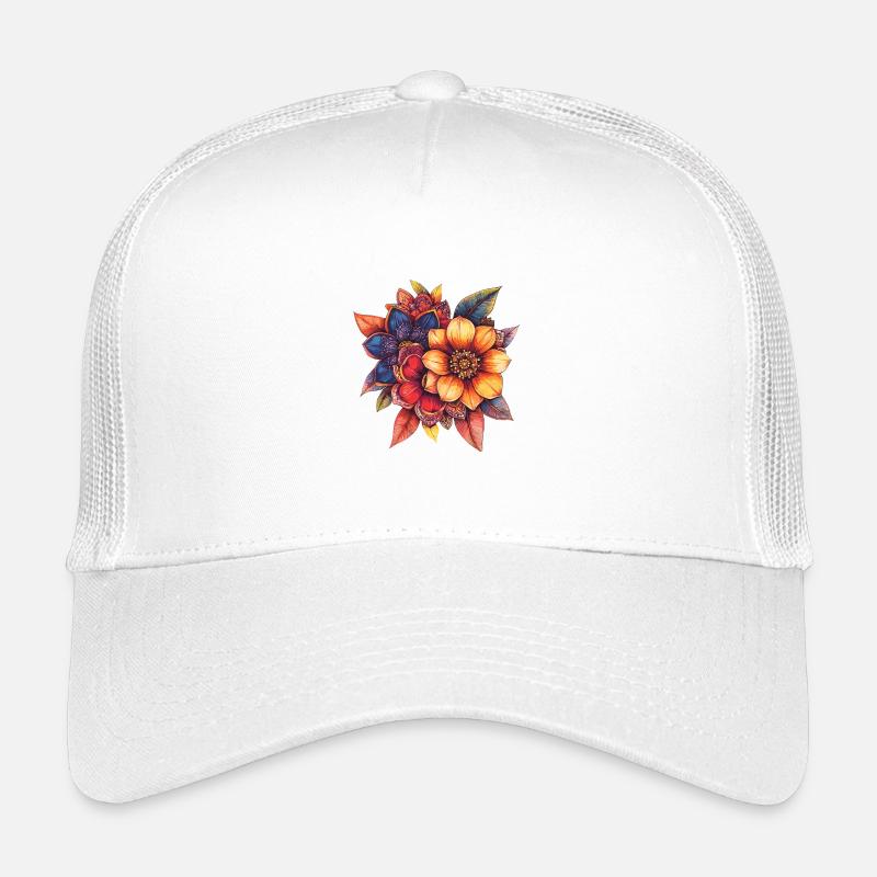 Bunte Blüten-Mandala Illustration Kinder Trucker-Cap