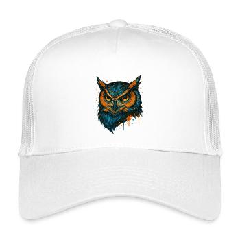 Farbige Eulenkopf Splashkunst - Kinder Trucker-Cap - Weiß - Vorne