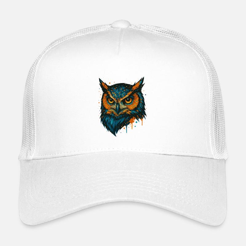 Colored Owl Head Splash Art Kids’ Trucker Cap