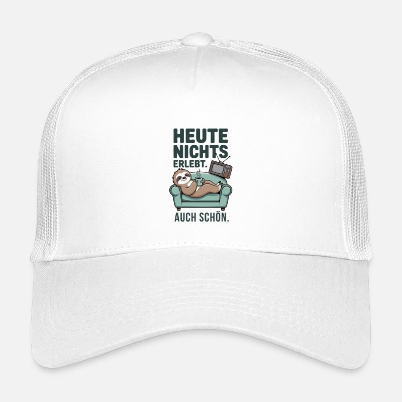 Nothing experienced today sloth on the sofa - Kids’ Trucker Cap - white