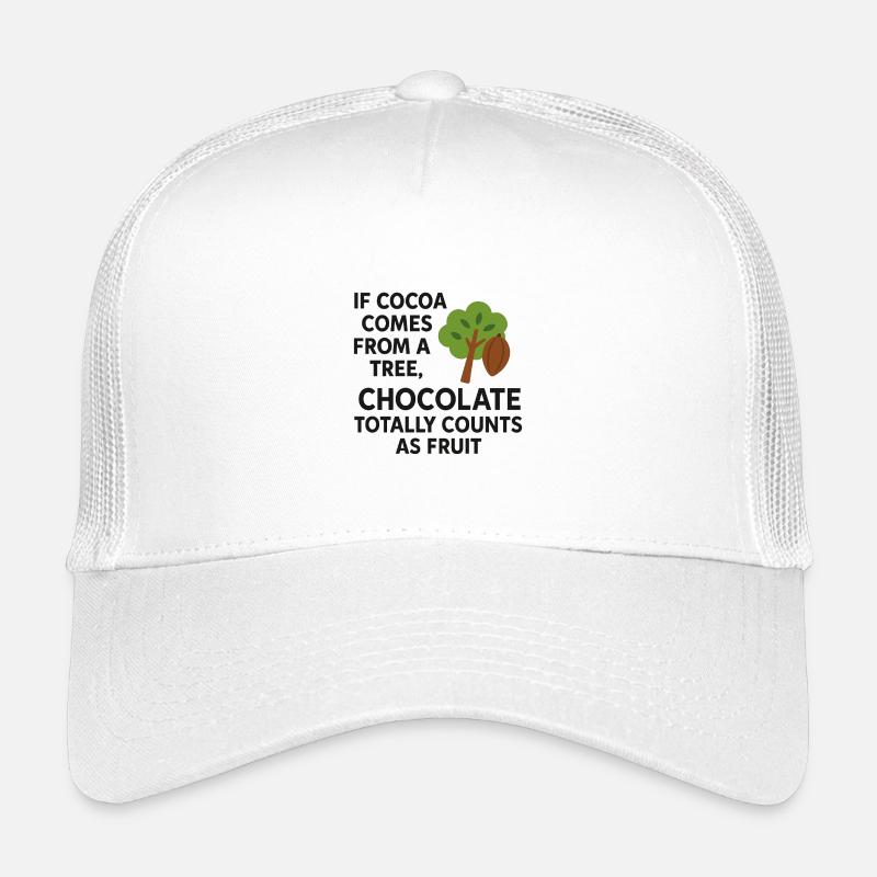 Schokolade zählt als Obst – lustiger Kakao Spruch Kinder Trucker-Cap