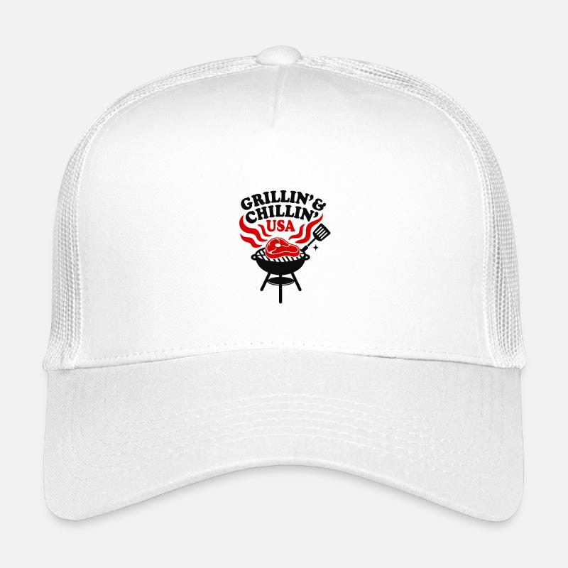 Grillin and Chillin USA Barbecue Fun Design Kids’ Trucker Cap