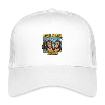 Drei Affen Verwirrung – Lustiges Comic Design - Kinder Trucker-Cap - Weiß - Vorne