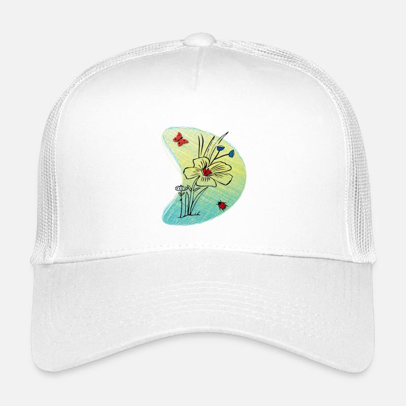 Blume mit Schmetterling Kinder Trucker-Cap