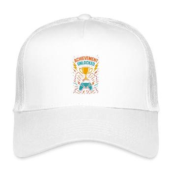Succès Gamer, Trophée Gamer Cadeau - Casquette trucker enfant - blanc - Devant