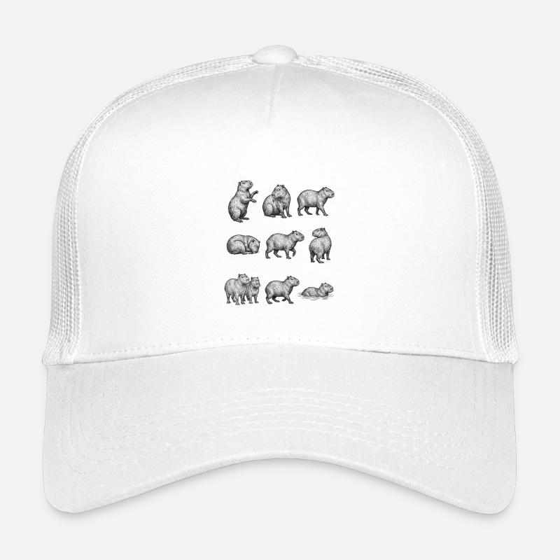 Capybara silhouettes in forest design Kids’ Trucker Cap