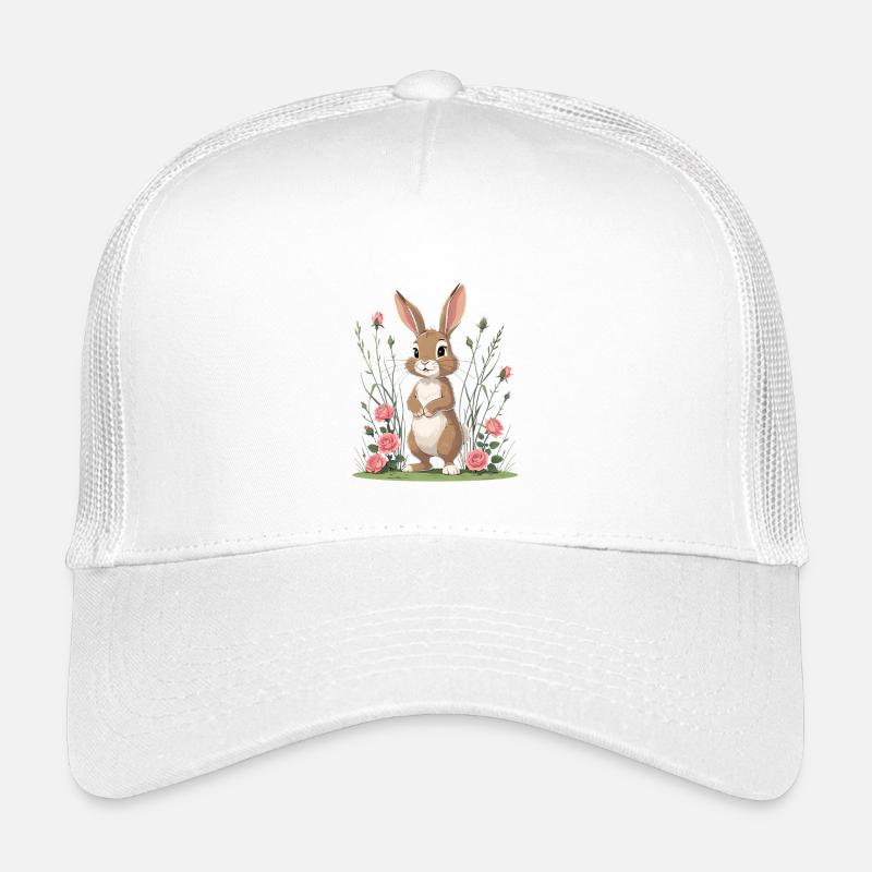 Hase im Rosengarten Kinder Trucker-Cap