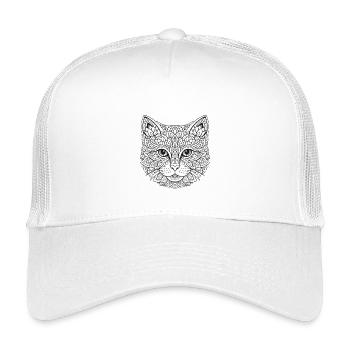 Mandala Cat Face - Kids’ Trucker Cap - white - Front