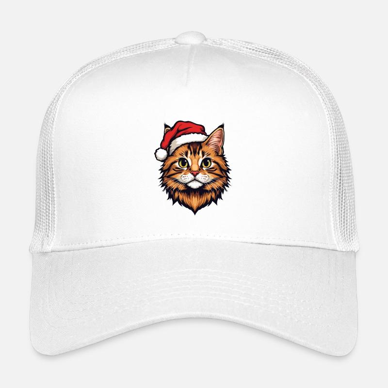 Chat de Noël avec le Chapeau de Père Noël Casquette trucker enfant