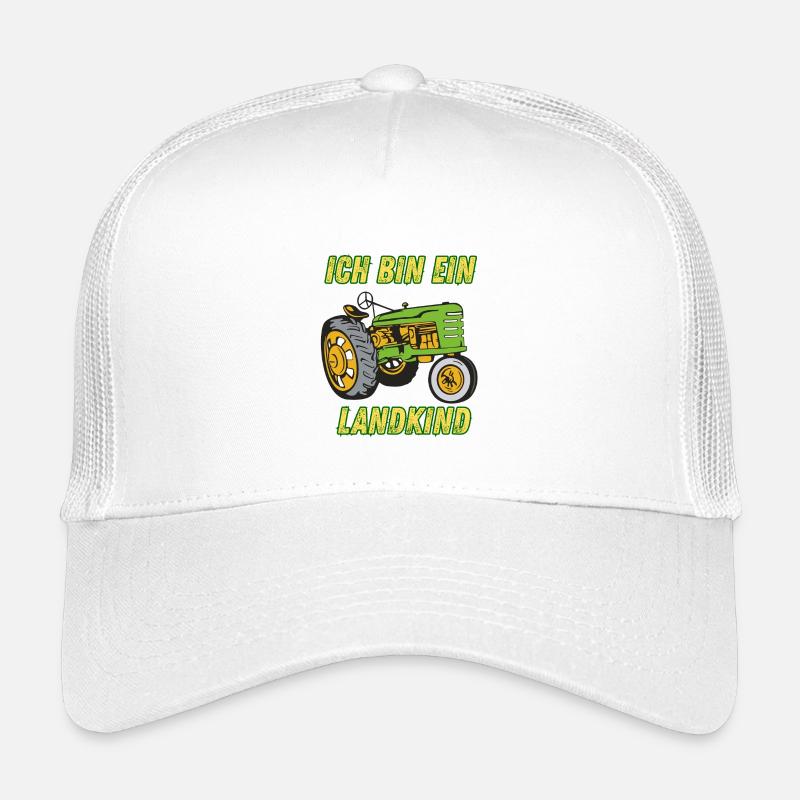 Landkind Traktor - Ich bin ein Landkind - Kinder Trucker-Cap - Weiß