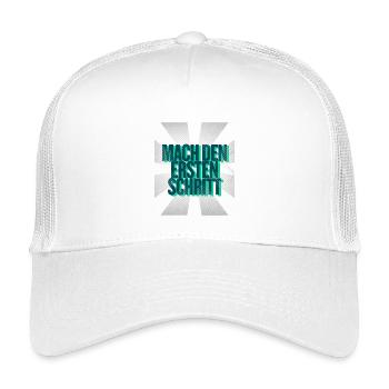 Mach den ersten Schritt – Mut Statement - Kinder Trucker-Cap - Weiß - Vorne