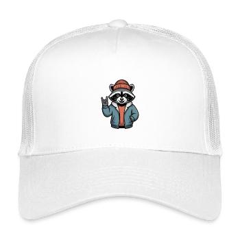 Rocker Raccoon - Kids’ Trucker Cap - white - Front