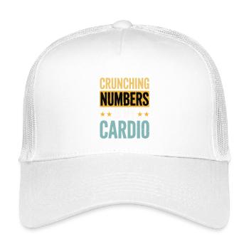 Crunching Numbers - Cardio Finanzhumor - Kinder Trucker-Cap - Weiß - Vorne