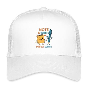 Note & Write Perfect Couple - Kinder Trucker-Cap - Weiß - Vorne