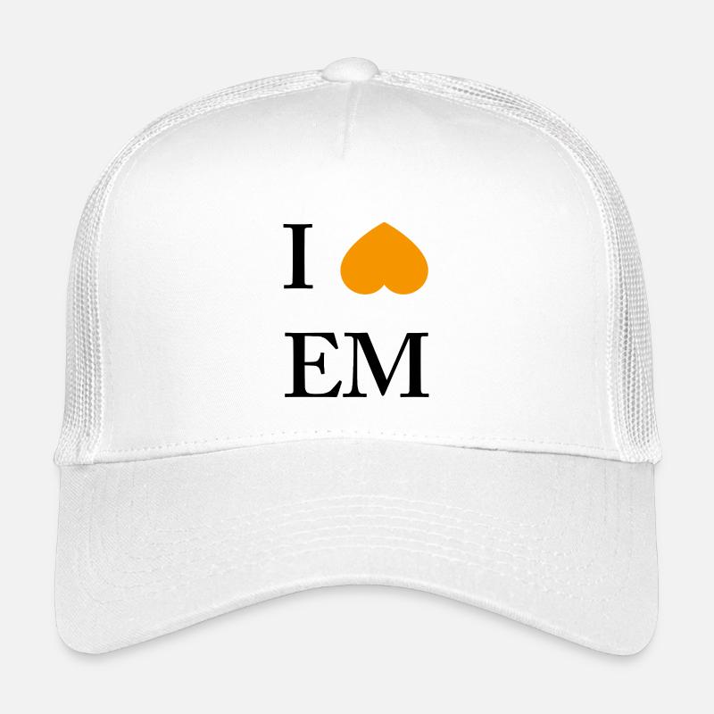 Orangener Herzakzent im Minimal-Style - Kinder Trucker-Cap - Weiß