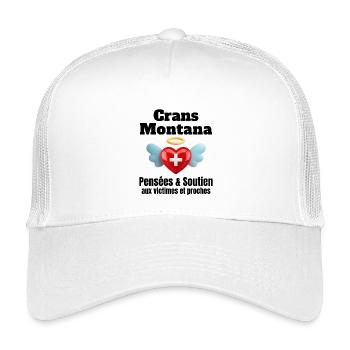 Schweiz, ich bin Schweizerin, Crans-Montana - Kinder Trucker-Cap - Weiß - Vorne