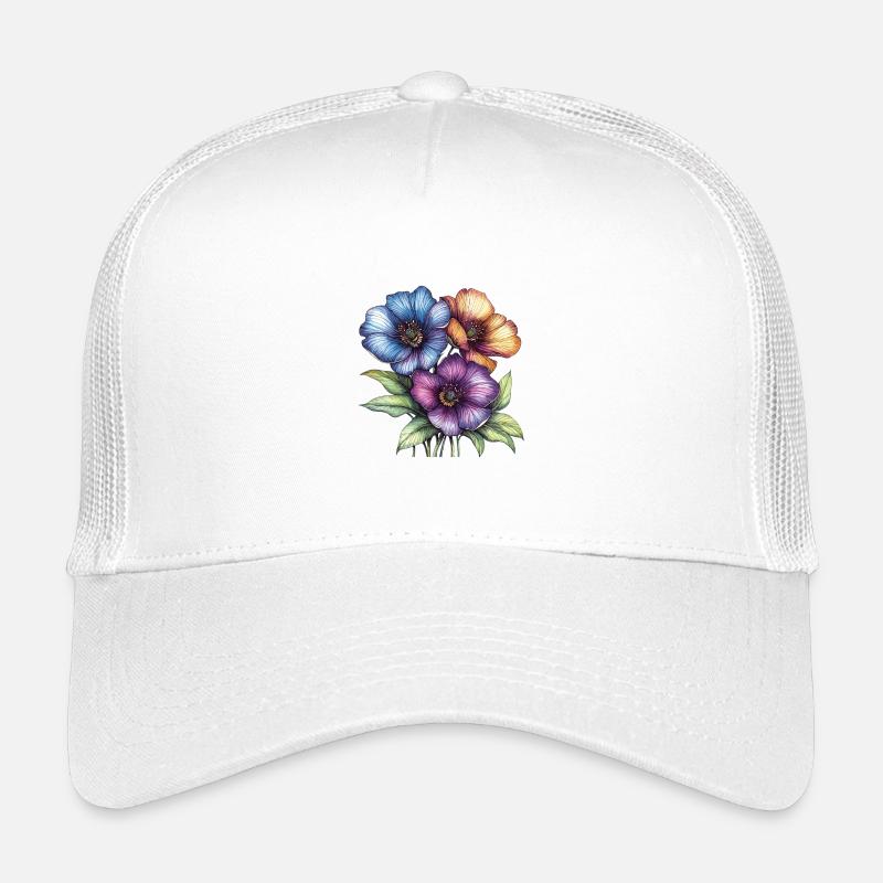 Colourful Flowers Trio Kids’ Trucker Cap