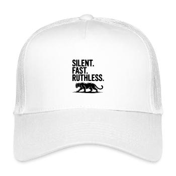 Silent. Fast. Ruthless. - Kids’ Trucker Cap - white - Front
