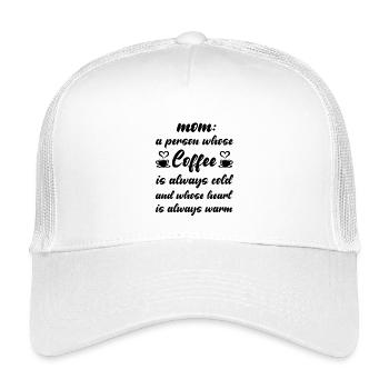 Mom is a peron whose Coffee is always cold - Kids’ Trucker Cap - white - Front