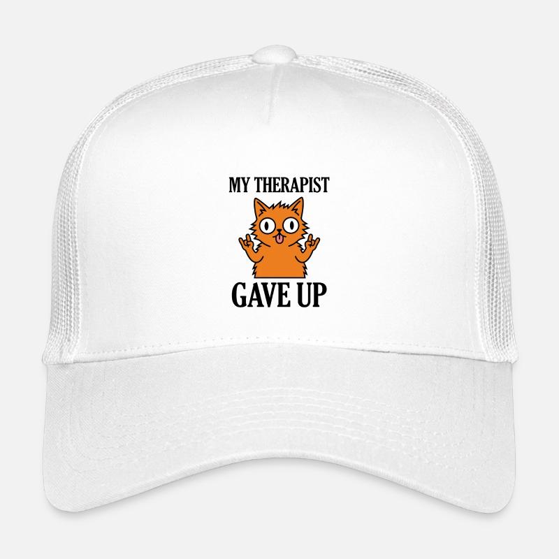 Mon thérapeute a abandonné le mème drôle de chat - Casquette trucker enfant - blanc