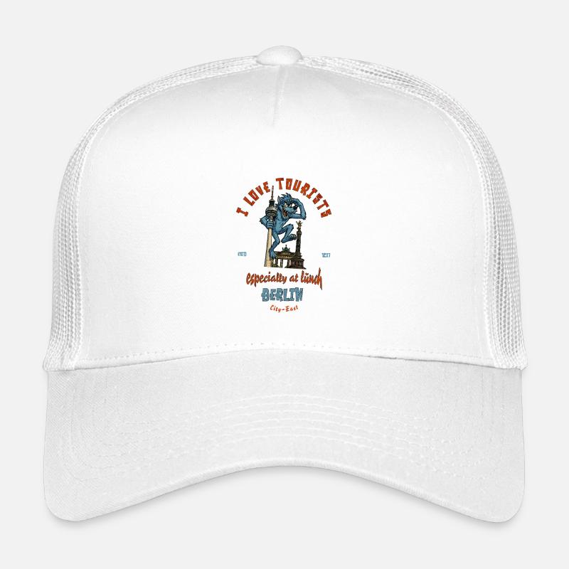 I love tourists, especially at lunch - Kinder Trucker-Cap - Weiß