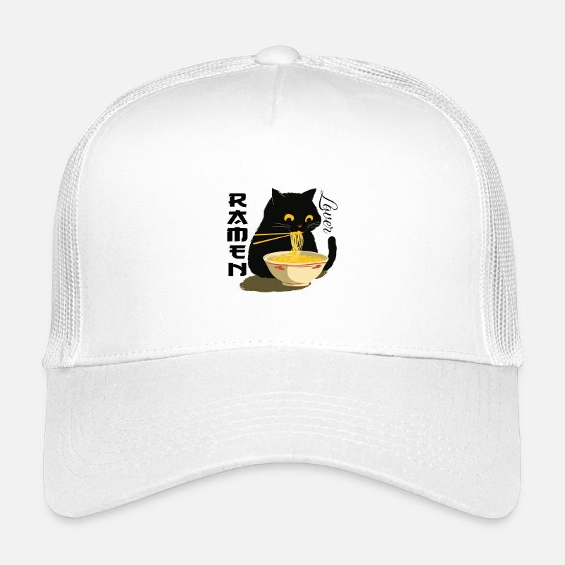 Ramen Lover - Schwarze Katze mit Nudeln Kinder Trucker-Cap