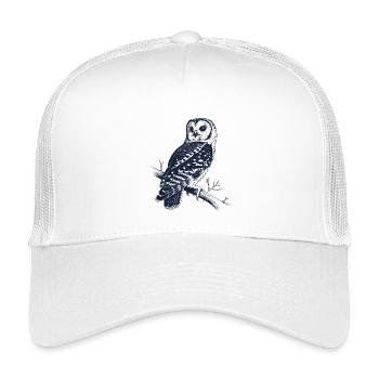 Vintage Eule auf Ast | Mystisches Wald Motiv - Kinder Trucker-Cap - Weiß - Vorne