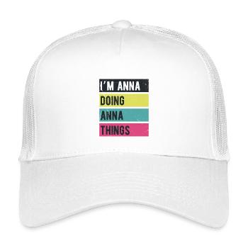 Je suis Anna qui fait des couleurs rétro d’Anna Things - Casquette trucker enfant - blanc - Devant