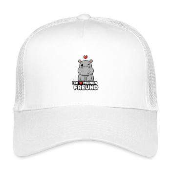 Cute Hippo I Love My Boyfriend Design - Kids’ Trucker Cap - white - Front