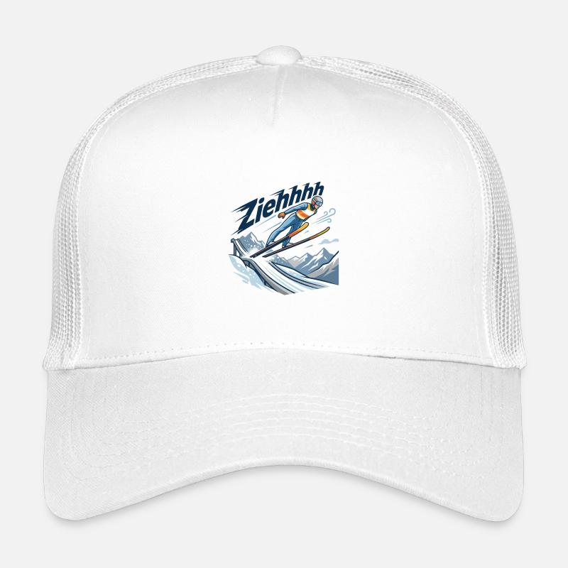Ziehhhh Skispringen Flug durchs Stadion - Kinder Trucker-Cap - Weiß