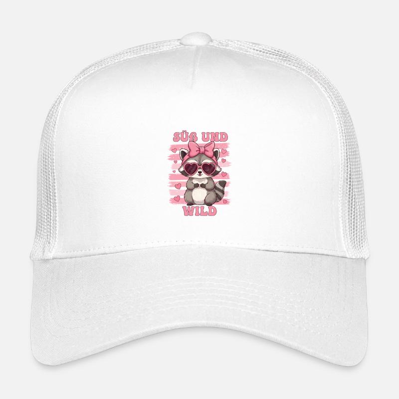 Doux et sauvage – Raton laveur mignon avec le cœur Casquette trucker enfant