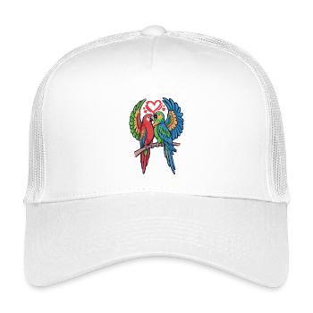 Love parrot duo in tropical style - Kids’ Trucker Cap - white - Front