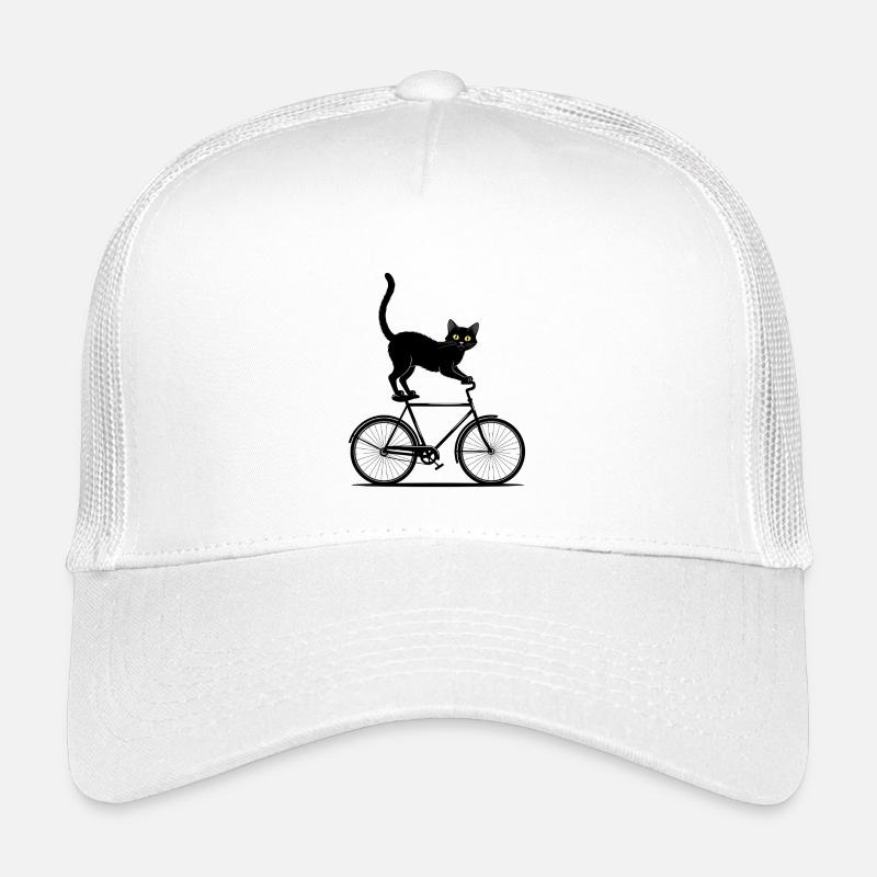 Black Cat Rides Bike - Design rétro cool Casquette trucker enfant