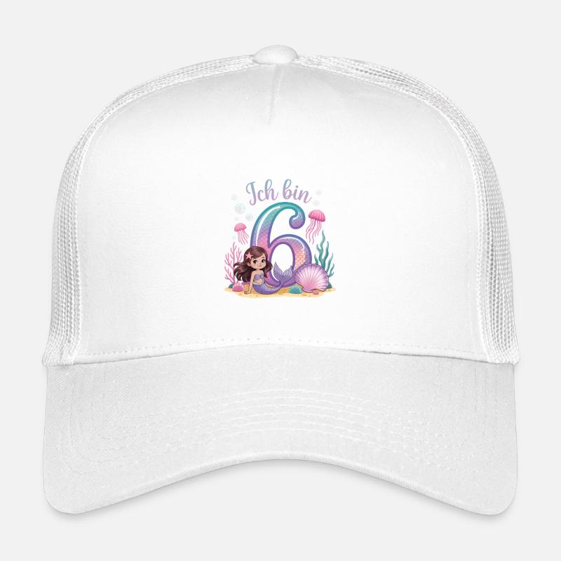 Ich Bin 6 Meerjungfrauen Mädchen 6. Geburtstag Kinder Trucker-Cap