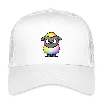 Mouton arc-en-ciel duveteux - Casquette trucker enfant - blanc - Devant