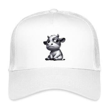 Cartoon Funny Cow Comique Bull Pride sceptique - Casquette trucker enfant - blanc - Devant