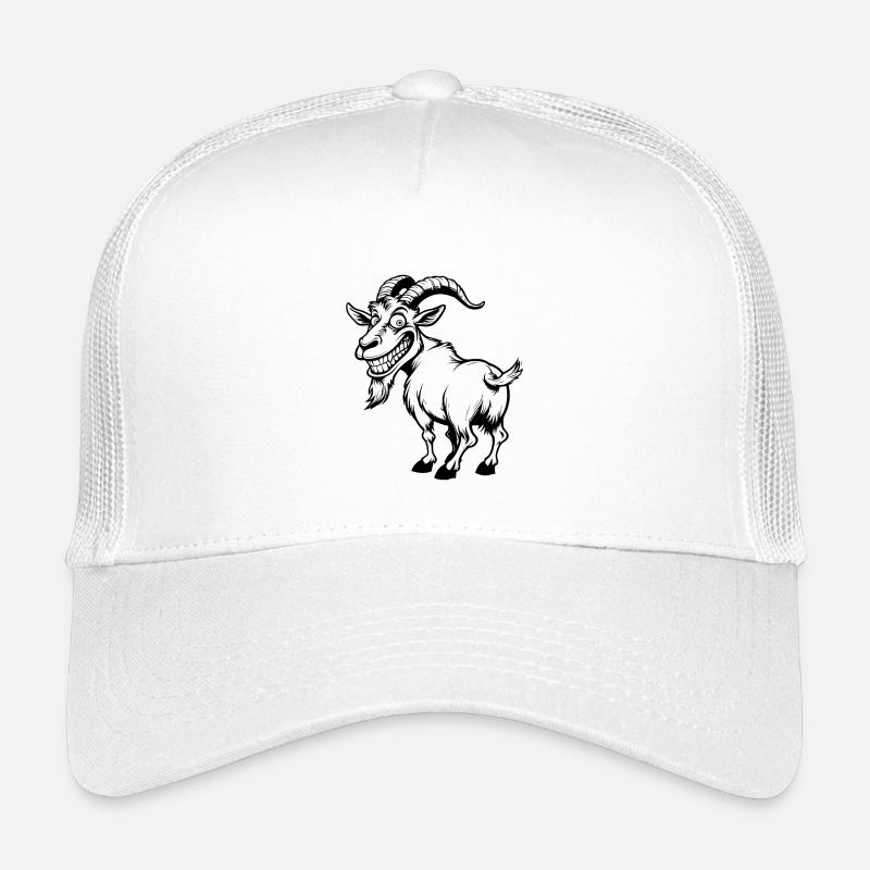 Goat mischievous black sketch Kids’ Trucker Cap