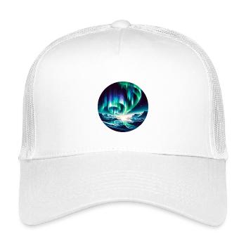 Polarlicht über Berglandschaft - Kinder Trucker-Cap - Weiß - Vorne