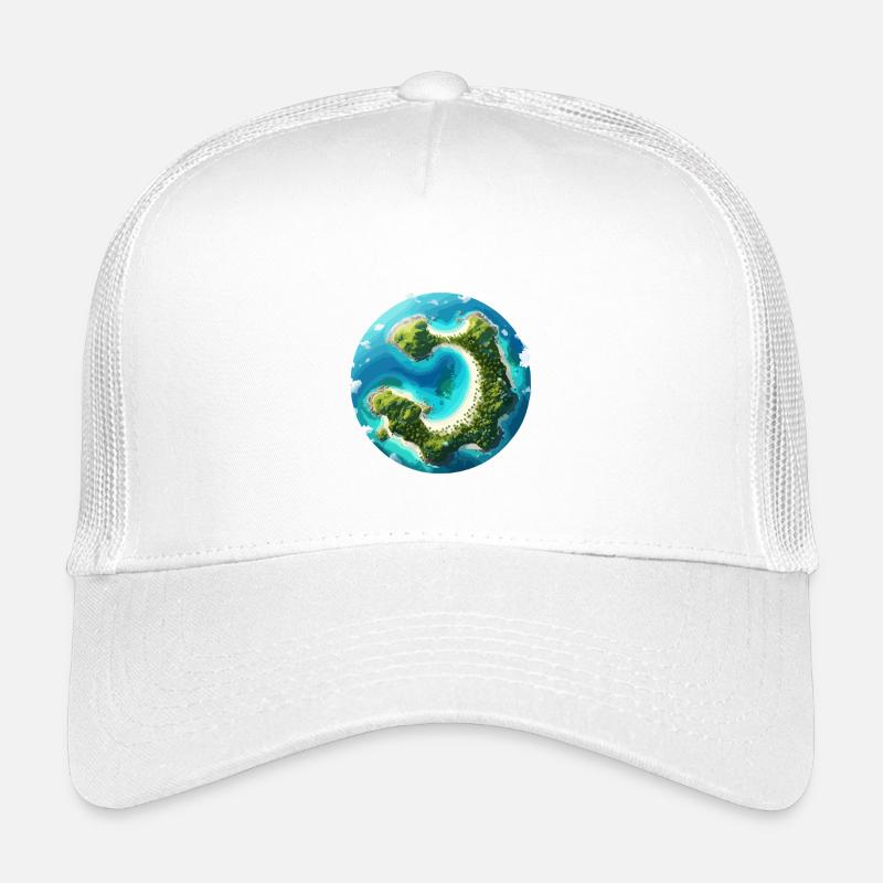 Île circulaire tropicale dans l’océan Casquette trucker enfant