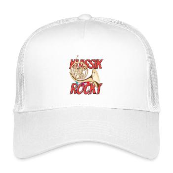 French Horn Classical Rocks Orchestra Horn Player - Kids’ Trucker Cap - white - Front