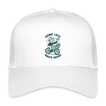 Weniger hupen mehr winken | Fahrrad - Kinder Trucker-Cap - Weiß - Vorne
