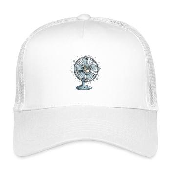 Grimmiger Ventilator Cartoon - Kinder Trucker-Cap - Weiß - Vorne