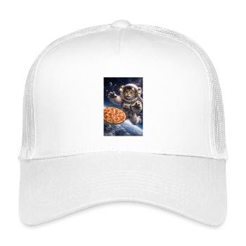 Astronaut cat saves pizza in space - Kids’ Trucker Cap - white - Front
