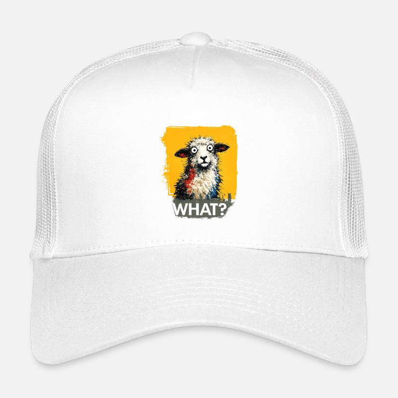 What Sheep Pop Art Yellow Background Kids’ Trucker Cap