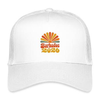 Barbados 2026 Sunburst - Kids’ Trucker Cap - white - Front