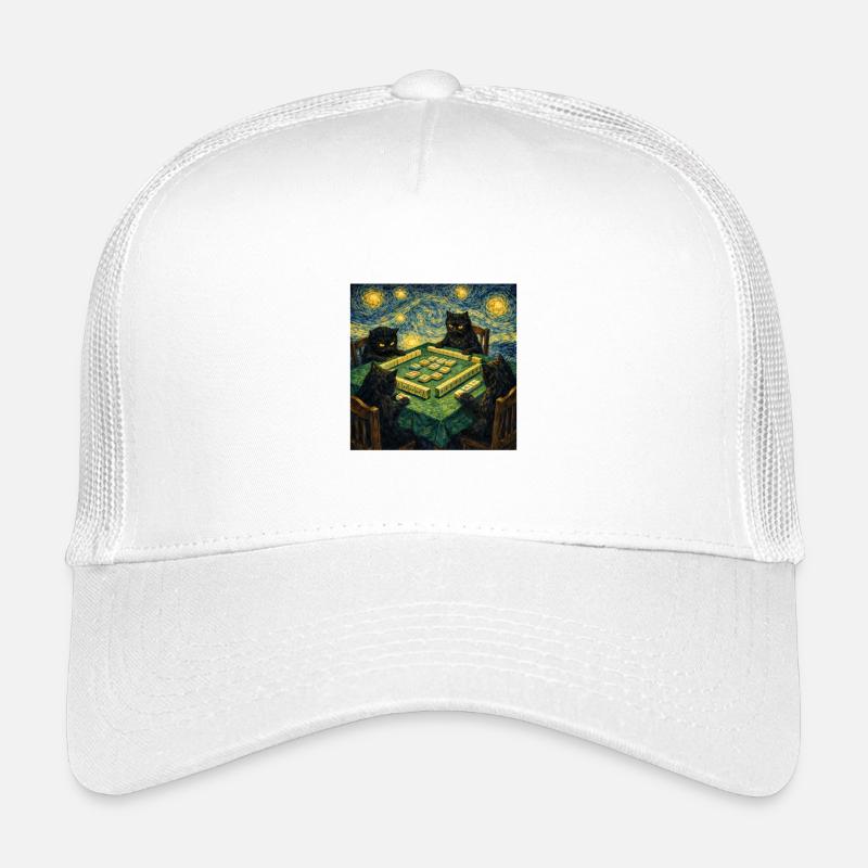 Des chats jouant au Mahjong Van Gogh Casquette trucker enfant