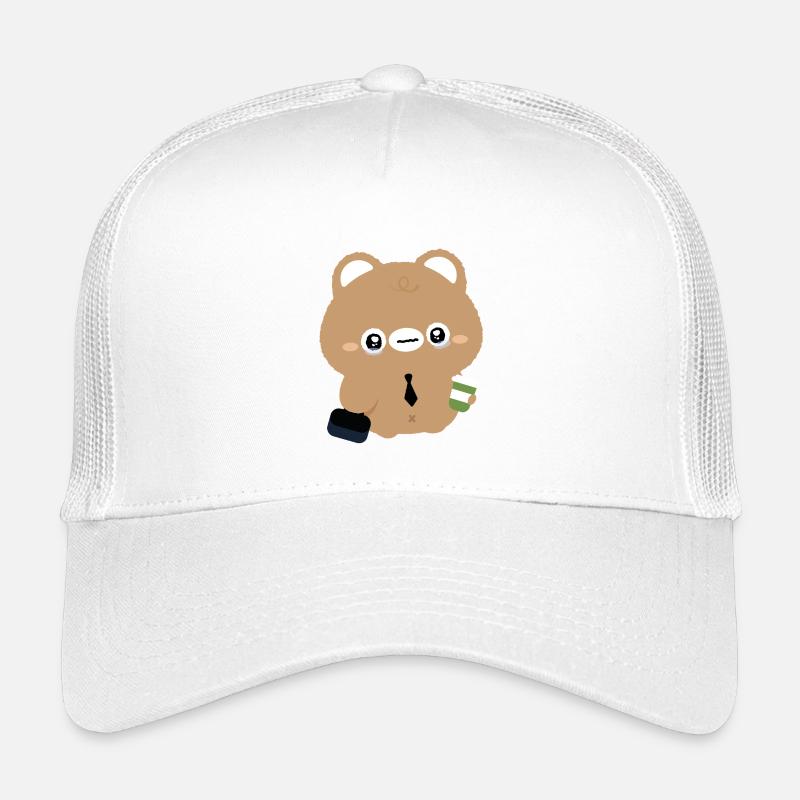 Müder Kawaii-Bär mit Kaffee Kinder Trucker-Cap