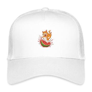 Katzen Sommer Wassermelone Spritzer - Kinder Trucker-Cap - Weiß - Vorne