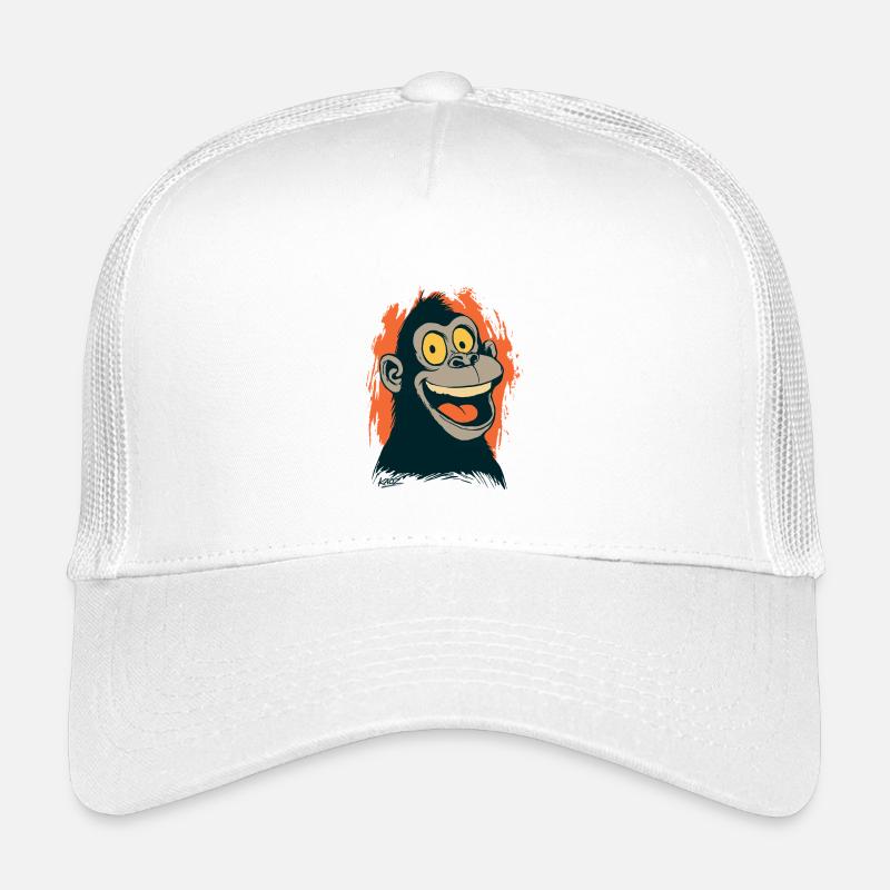 Comic Affenkopf mit gelbem Blick Kinder Trucker-Cap