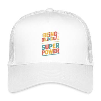 Fremdsprache Sprüche Lustige Fremdsprache Geschenk - Kinder Trucker-Cap - Weiß - Vorne